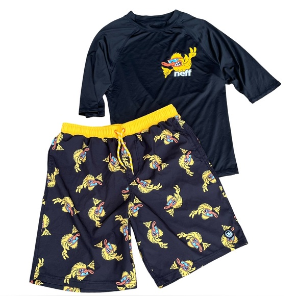 Neff Swim Trunks & Rashgaurd Top - Picture 1 of 5